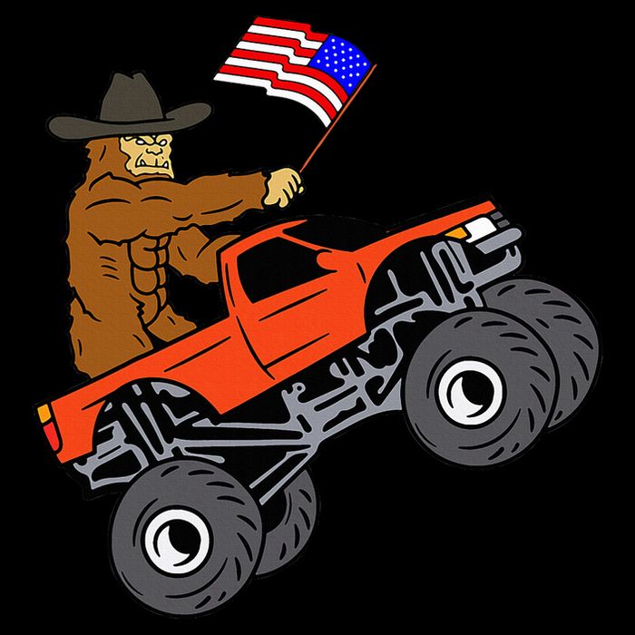 Bigfoot Usa Flag Monster Truck Drawstring Bag