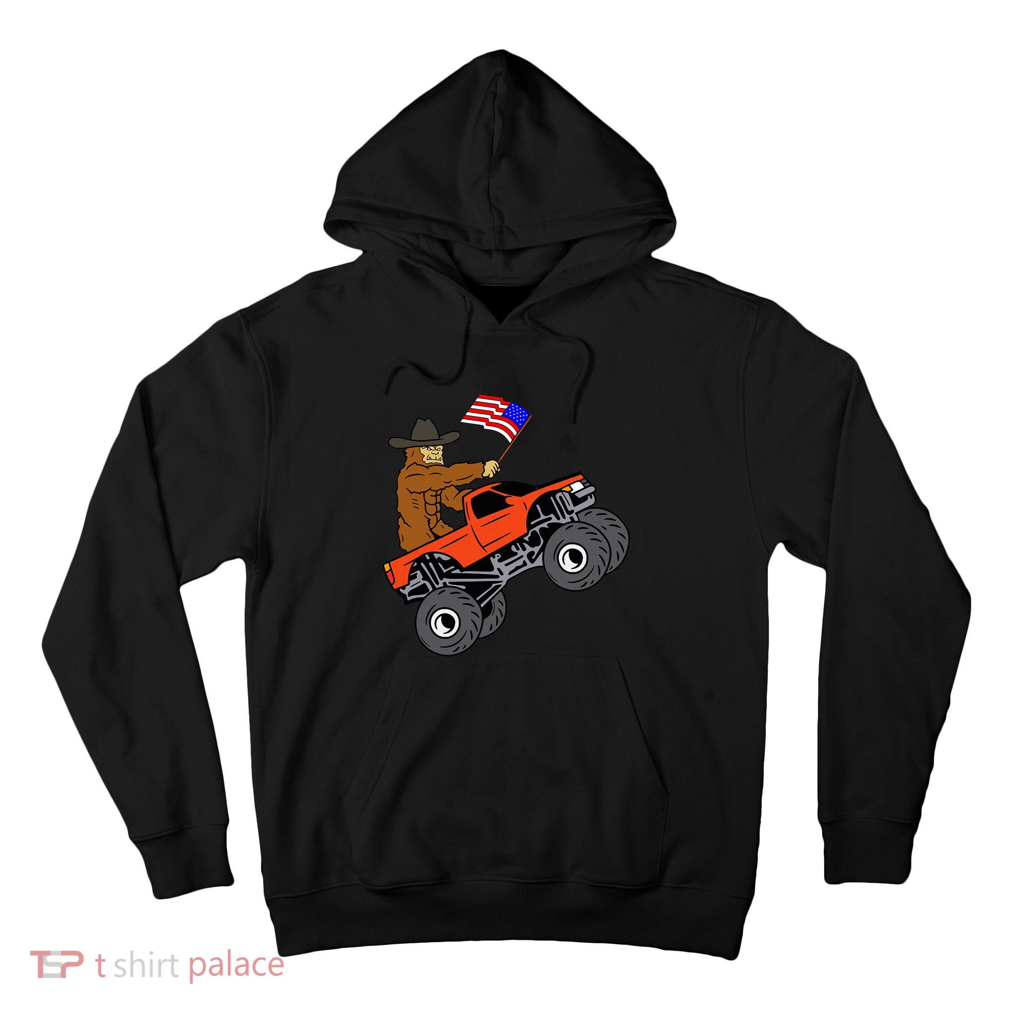Bigfoot Usa Flag Monster Truck Tall Hoodie