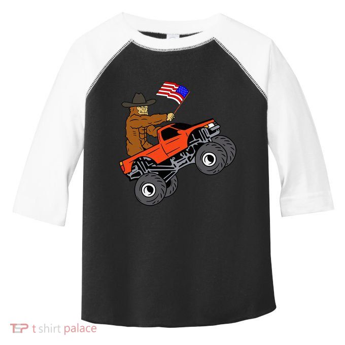 Bigfoot Usa Flag Monster Truck Toddler Fine Jersey T-Shirt