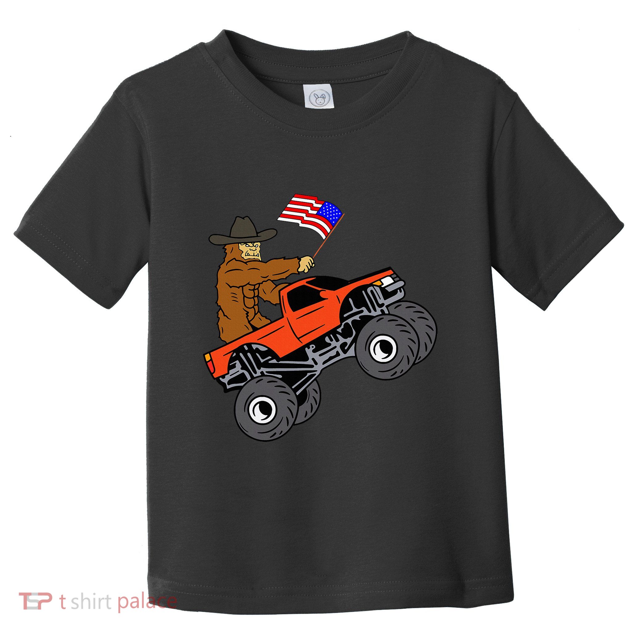 Bigfoot Usa Flag Monster Truck Toddler T-Shirt