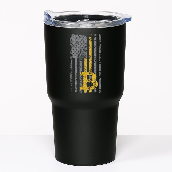 Bitcoin USA Flag Distressed Digital Currency Lover Tumbler