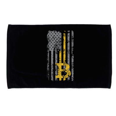 Bitcoin USA Flag Distressed Digital Currency Lover Microfiber Hand Towel