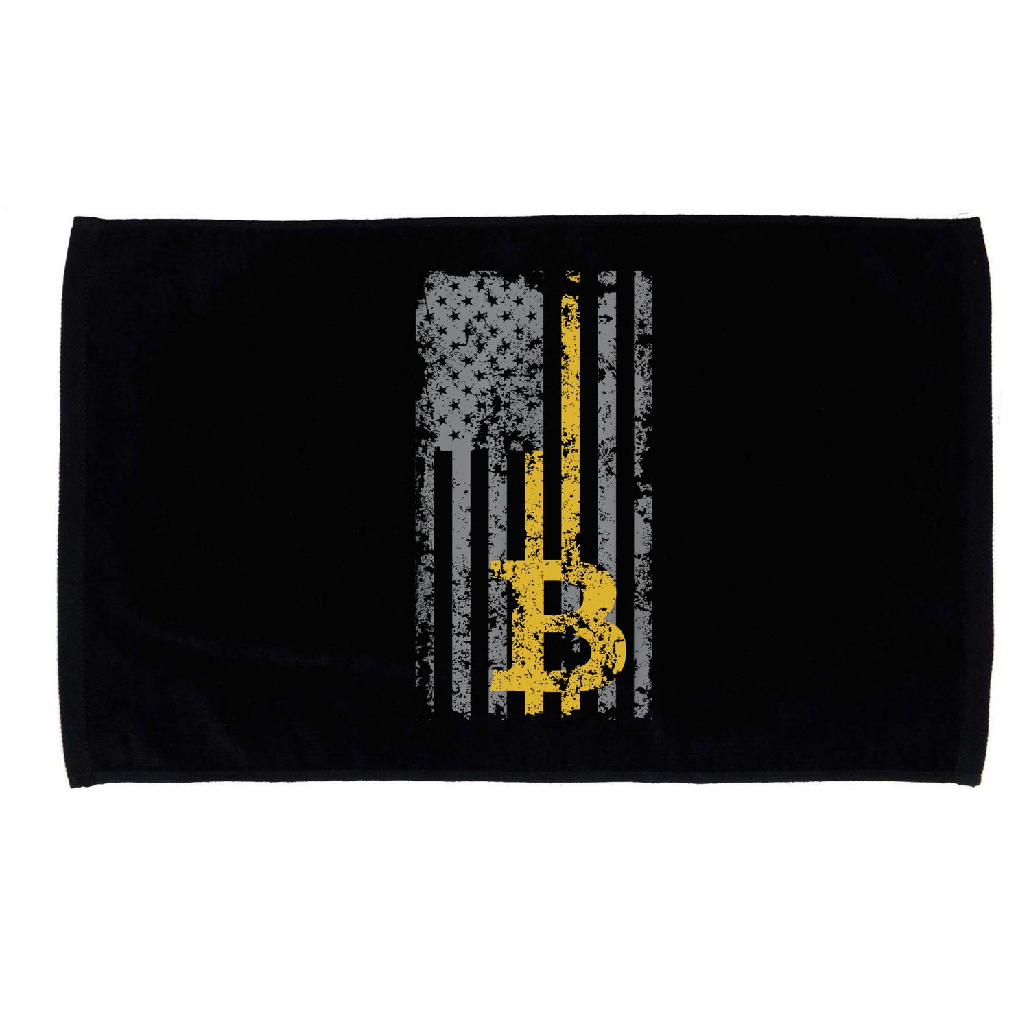 Bitcoin USA Flag Distressed Digital Currency Lover Microfiber Hand Towel