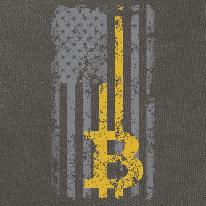 Bitcoin USA Flag Distressed Digital Currency Lover Cotton Canvas Backpack