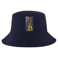 Bitcoin USA Flag Distressed Digital Currency Lover Cool Comfort Performance Bucket Hat