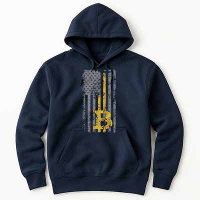 Bitcoin USA Flag Distressed Digital Currency Lover Hoodie