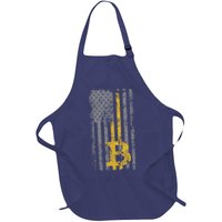 Bitcoin USA Flag Distressed Digital Currency Lover Apron