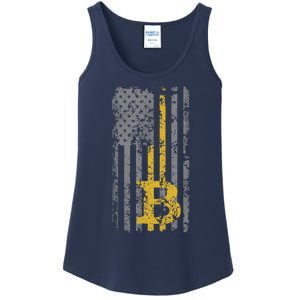 Bitcoin USA Flag Distressed Digital Currency Lover Ladies Essential Tank