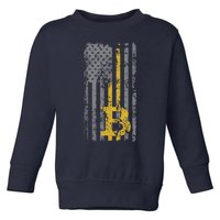 Bitcoin USA Flag Distressed Digital Currency Lover Toddler Sweatshirt