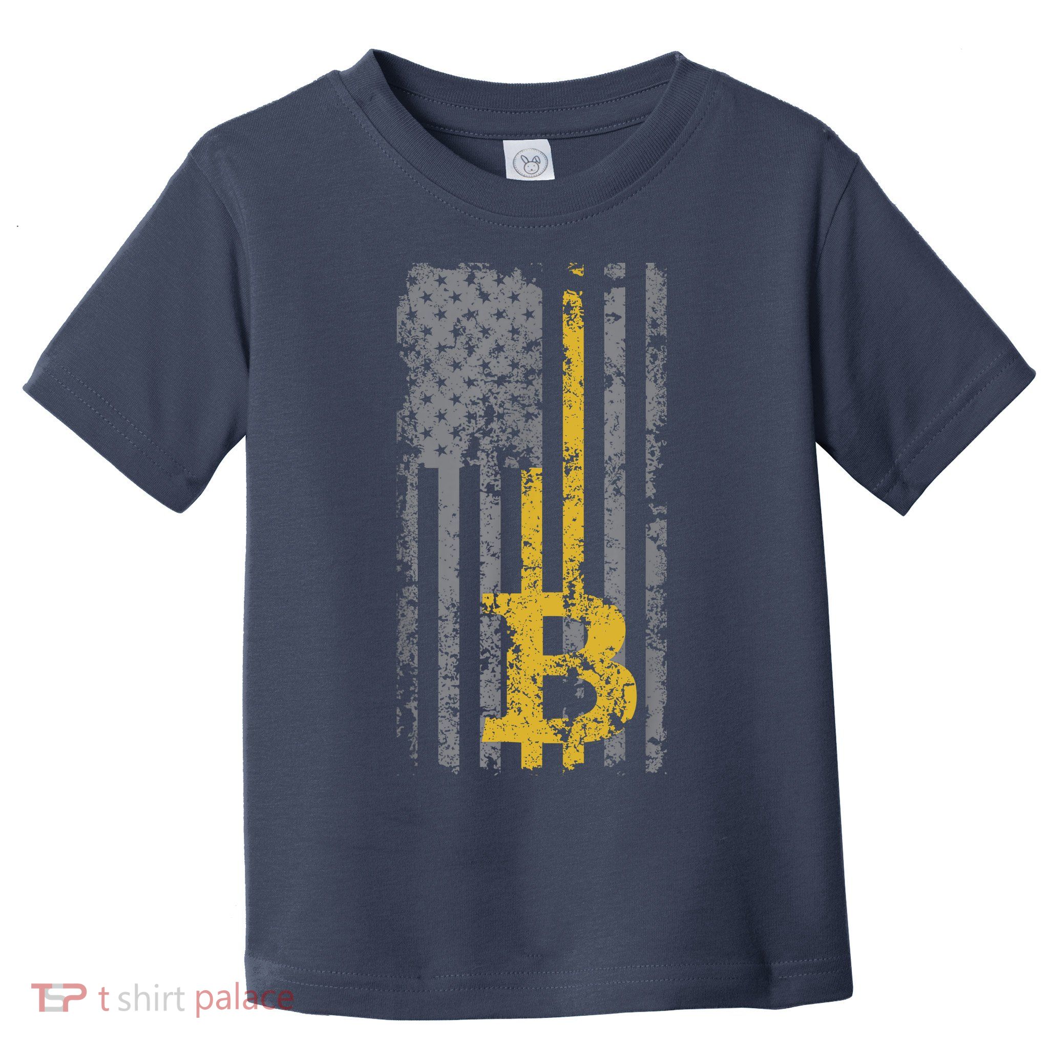 Bitcoin USA Flag Distressed Digital Currency Lover Toddler T-Shirt