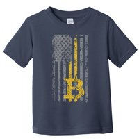 Bitcoin USA Flag Distressed Digital Currency Lover Toddler T-Shirt