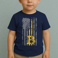 Bitcoin USA Flag Distressed Digital Currency Lover Toddler T-Shirt