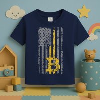 Bitcoin USA Flag Distressed Digital Currency Lover Toddler T-Shirt