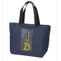 Bitcoin USA Flag Distressed Digital Currency Lover Zip Tote Bag