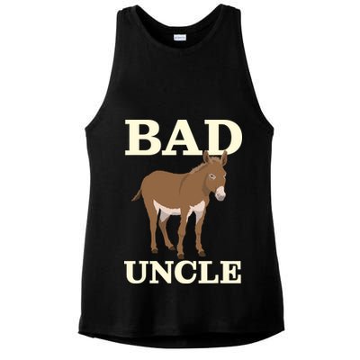 Bad Uncle Funny Uncle Donkey Uncles Gift Ladies PosiCharge Tri-Blend Wicking Tank