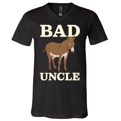 Bad Uncle Funny Uncle Donkey Uncles Gift V-Neck T-Shirt