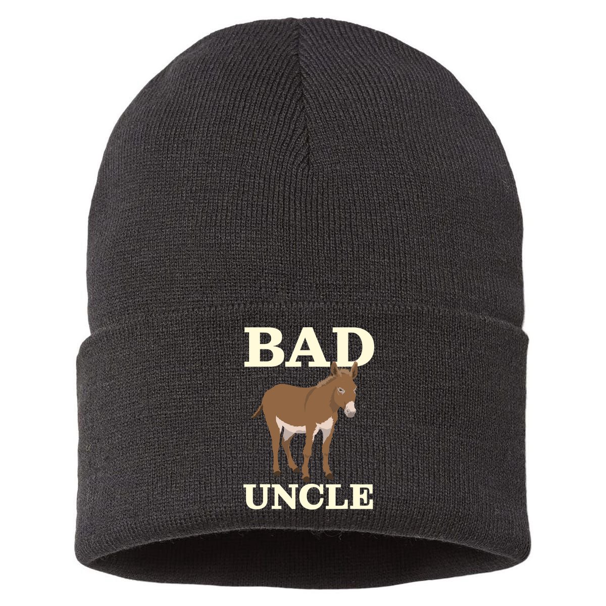 Bad Uncle Funny Uncle Donkey Uncles Gift Sustainable Knit Beanie
