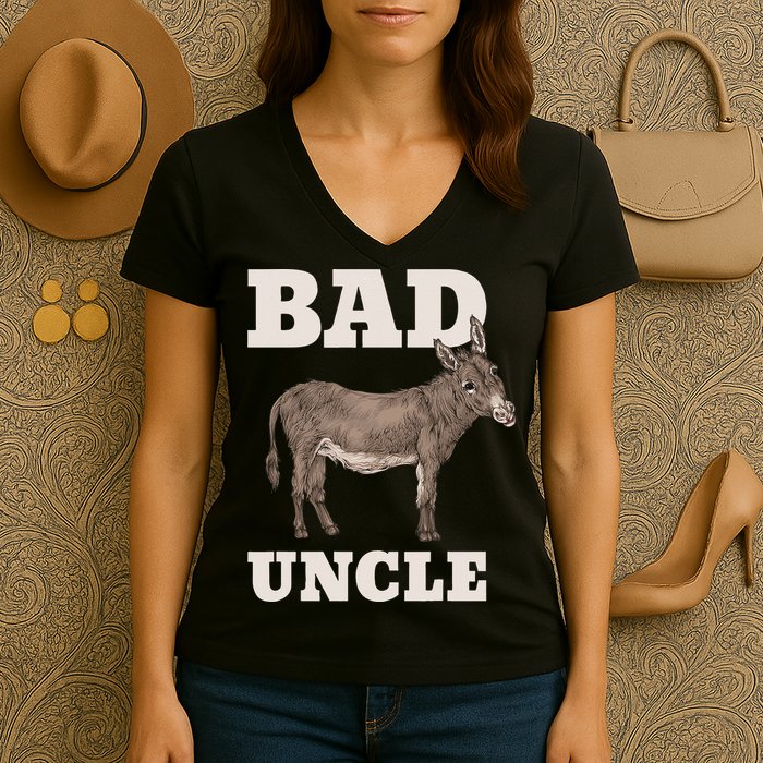 BADASS Uncle Funny Pun Cool Women's V-Neck T-Shirt