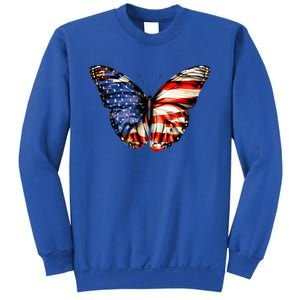 Butterfly Usa Flag 4th Of July Funny American Gift Sweatshirt