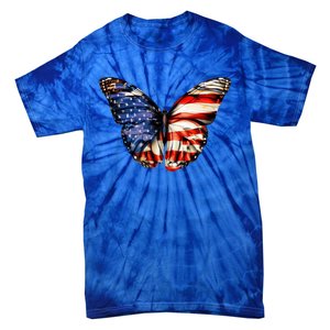 Butterfly Usa Flag 4th Of July Funny American Gift Tie-Dye T-Shirt