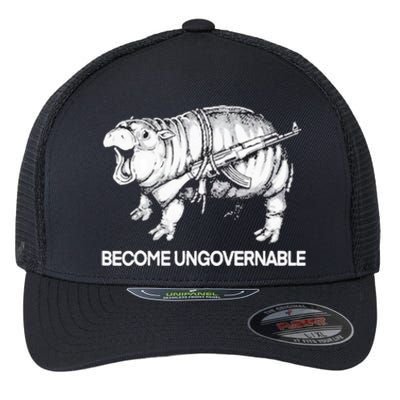 Become Ungovernable Funny Moodeng Flexfit Unipanel Trucker Cap