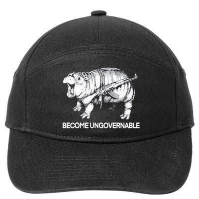 Become Ungovernable Funny Moodeng 7-Panel Snapback Hat