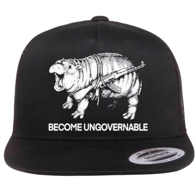 Become Ungovernable Funny Moodeng Flat Bill Trucker Hat