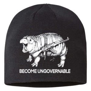 Become Ungovernable Funny Moodeng Sustainable Beanie