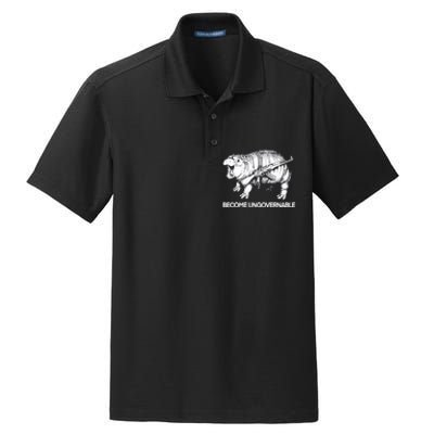 Become Ungovernable Funny Moodeng Dry Zone Grid Polo