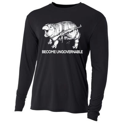 Become Ungovernable Funny Moodeng Cooling Performance Long Sleeve Crew