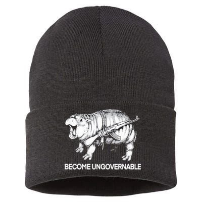 Become Ungovernable Funny Moodeng Sustainable Knit Beanie