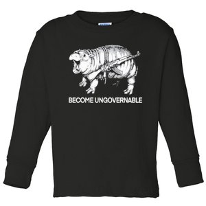 Become Ungovernable Funny Moodeng Toddler Long Sleeve Shirt