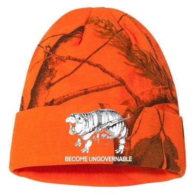 Become Ungovernable Funny Moodeng Kati Licensed 12" Camo Beanie