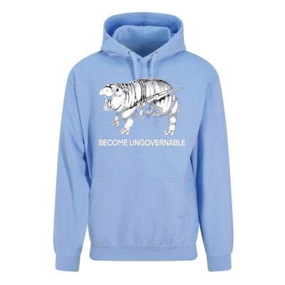 Become Ungovernable Funny Moodeng Unisex Surf Hoodie