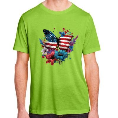 Butterfly Usa Flag Cute 4th July Butterfly Tee American Flag Cute Gift Adult ChromaSoft Performance T-Shirt