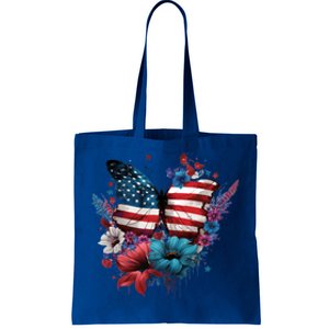 Butterfly Usa Flag Cute 4th July Butterfly Tee American Flag Cute Gift Tote Bag