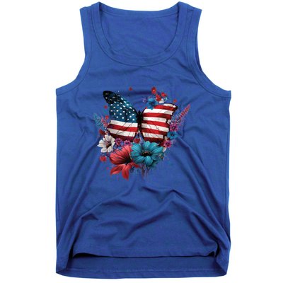 Butterfly Usa Flag Cute 4th July Butterfly Tee American Flag Cute Gift Tank Top