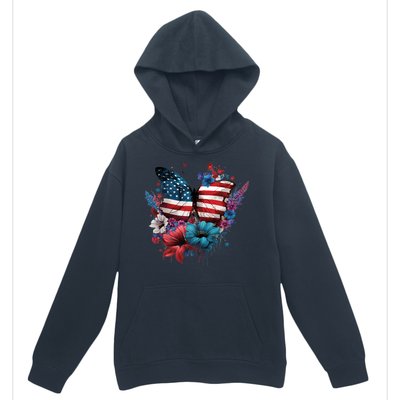 Butterfly Usa Flag Cute 4th July Butterfly Tee American Flag Cute Gift Urban Pullover Hoodie