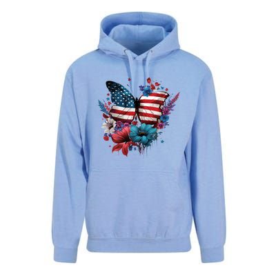 Butterfly Usa Flag Cute 4th July Butterfly Tee American Flag Cute Gift Unisex Surf Hoodie