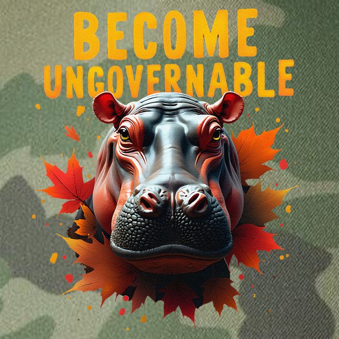 Become Ungovernable Funny Baby Hippo Moo Deng Funny Groovy Legacy Tie Dye Trucker Hat