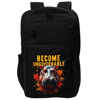 Become Ungovernable Funny Baby Hippo Moo Deng Funny Groovy Impact Tech Backpack