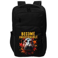 Become Ungovernable Funny Baby Hippo Moo Deng Funny Groovy Impact Tech Backpack