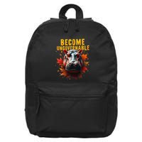 Become Ungovernable Funny Baby Hippo Moo Deng Funny Groovy 16 in Basic Backpack