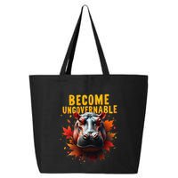 Become Ungovernable Funny Baby Hippo Moo Deng Funny Groovy 25L Jumbo Tote