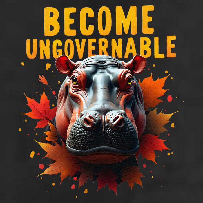 Become Ungovernable Funny Baby Hippo Moo Deng Funny Groovy 25L Jumbo Tote