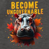 Become Ungovernable Funny Baby Hippo Moo Deng Funny Groovy Vector Backpack