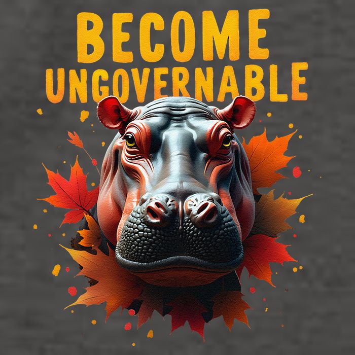 Become Ungovernable Funny Baby Hippo Moo Deng Funny Groovy Vector Backpack