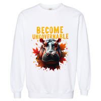 Become Ungovernable Funny Baby Hippo Moo Deng Funny Groovy Garment-Dyed Sweatshirt