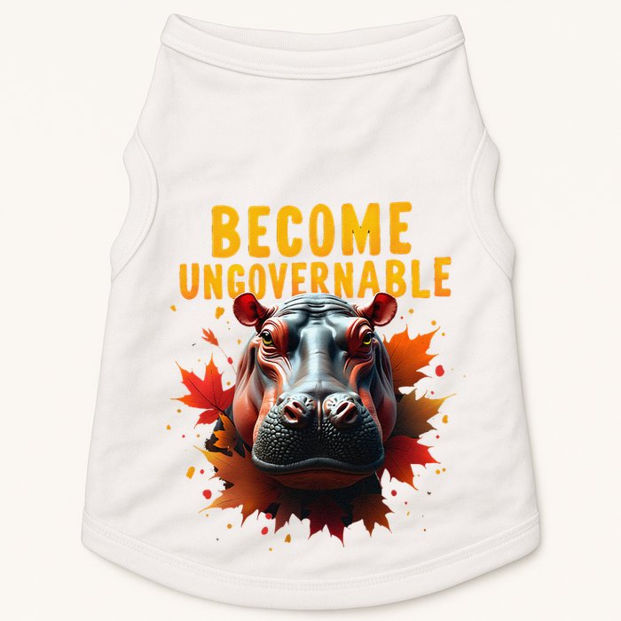 Become Ungovernable Funny Baby Hippo Moo Deng Funny Groovy Doggie Tank