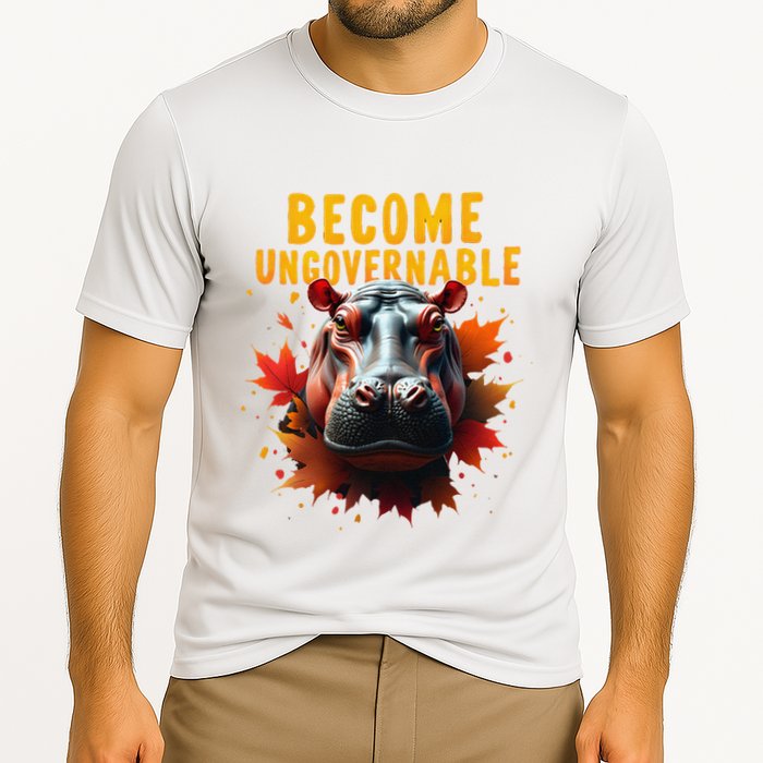 Become Ungovernable Funny Baby Hippo Moo Deng Funny Groovy Performance Shirt